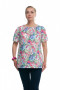 Блуза "Олси" 1610013/3 ОЛСИ (Цветы синий/розовый)