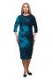 Платье "Олси" 1705030/2V ОЛСИ (Темно-синий узоры)