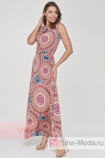 Платье женское 191-3510 Фемина (Узор розовый)