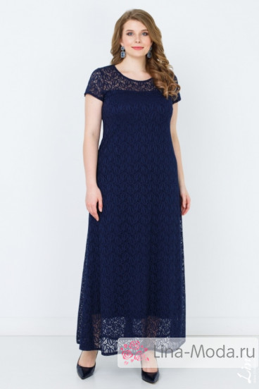 Платье "Виолетта-2" Лина (Синий темный)