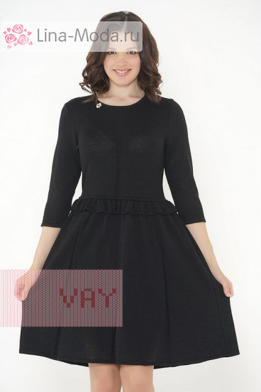 Платье женское 182-2324 Фемина (Черный/металнить черная)
